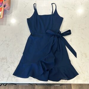 🎄 Navy Blue A-Line Dress